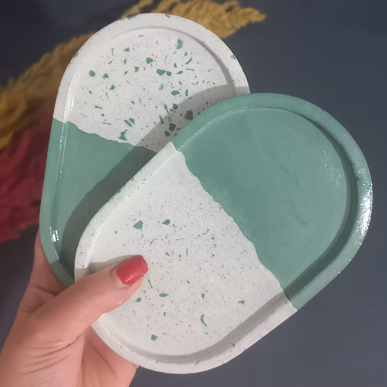 سینی بیضی درسرامیک دورنگ