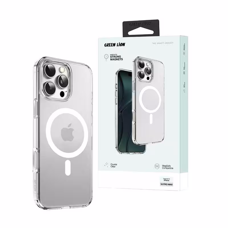 قاب شفاف iPhone 16 Pro مگ سیف شارژ برند گرین Green Lion Magsafe Delgado Case
