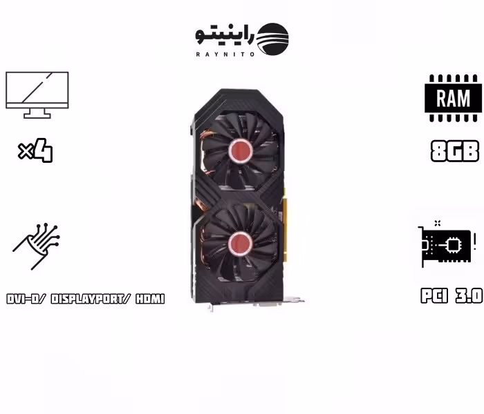 کارت گرافیک ایکس اف ایکس مدل XFX RX 580 8GB GDDR5  OC Plus آکبند