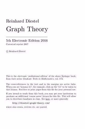خرید و دانلود نسخه کامل کتاب Graph Theory (5th ed.)