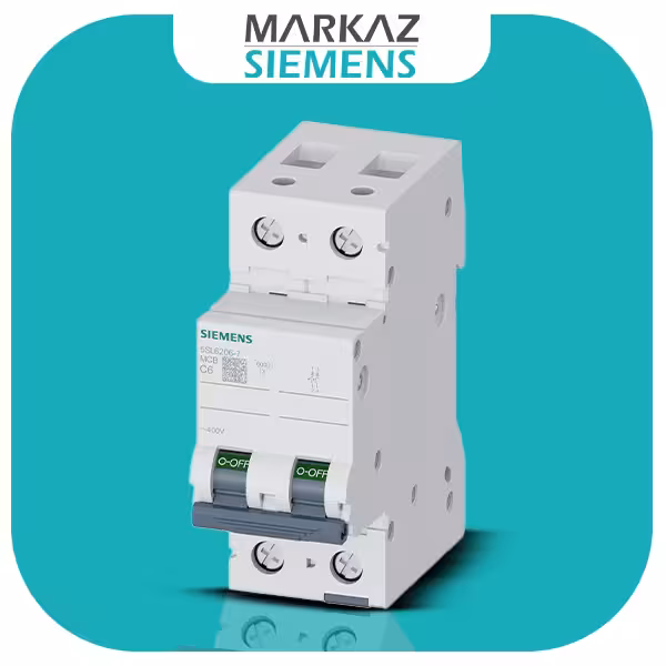 کلید مینیاتوری زیمنس 6 آمپر دو پل ، تیپ C