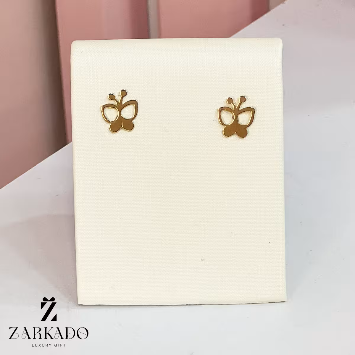 گوشواره میخی طلا طرح پروانه کد E2474