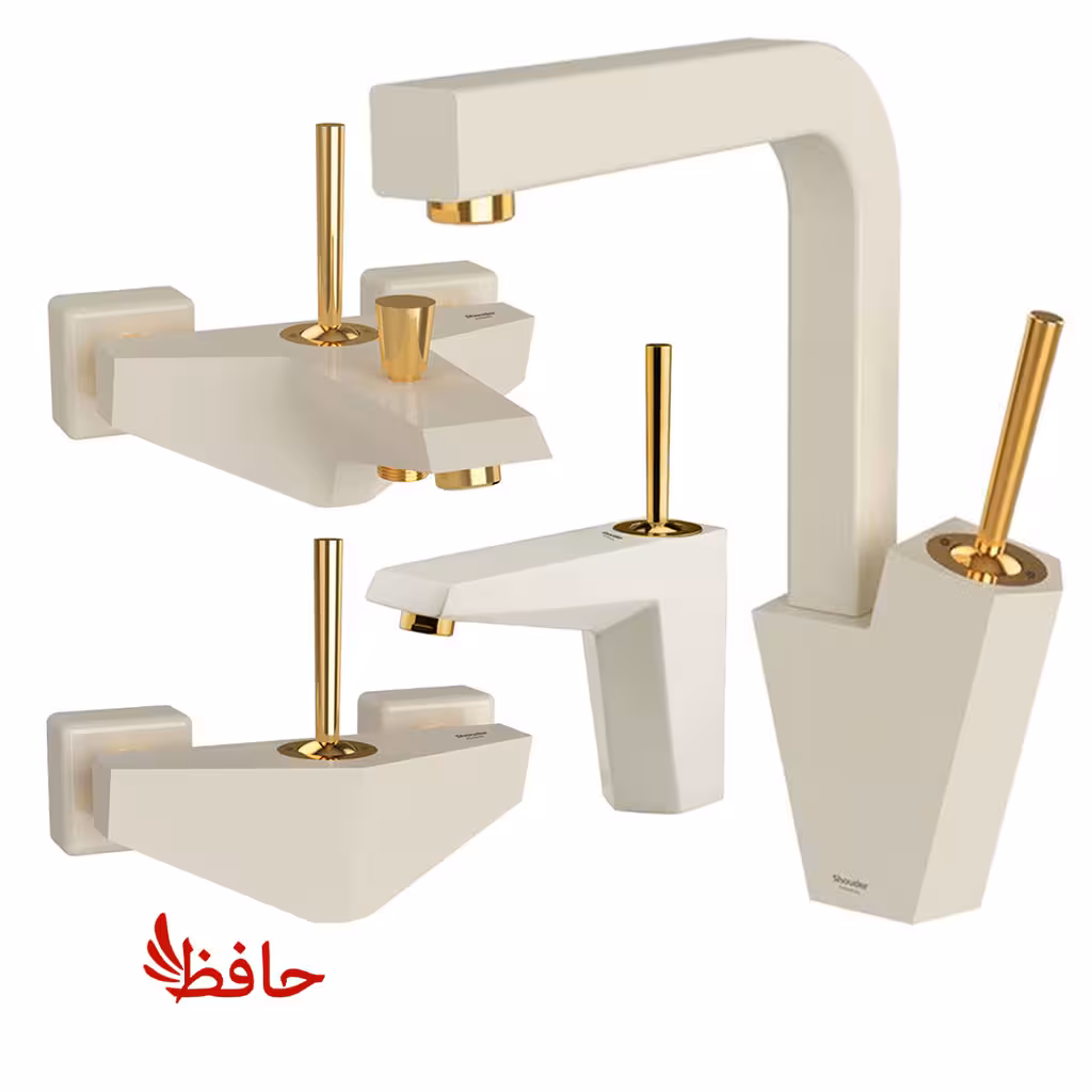 ست شیرالات شودر مدل تیفانی شیری طلایی