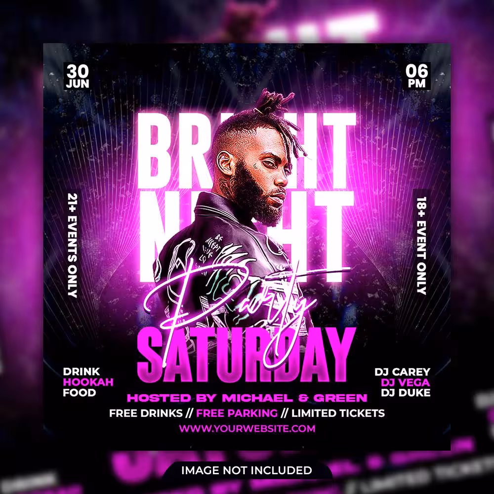 بنر لایه باز کنسرت شبانه موزیک