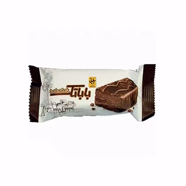 کیک دولایه اسفنجی ساده و کاکائویی باباتک بابانا 70 گرمی