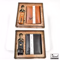 ست جاکارتی و جاکلیدی ساده چرم طبیعی میلیون| مشکی،عسلی14031034