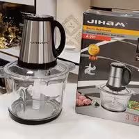 خرد کن و غذا ساز  برند JIHAM
پر کاربردی مخزن تمام پیرکس،350 وات
حجم مخزن 3.5لیتری،3 موتور