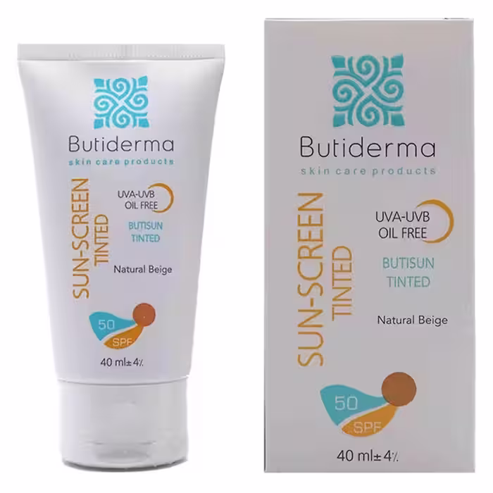 کرم ضد آفتاب فاقد چربی بژطبیعی بیوتی درما 45 میلی لیتر | Beauty Derma colored sunscreen cream natural beige 40 ml