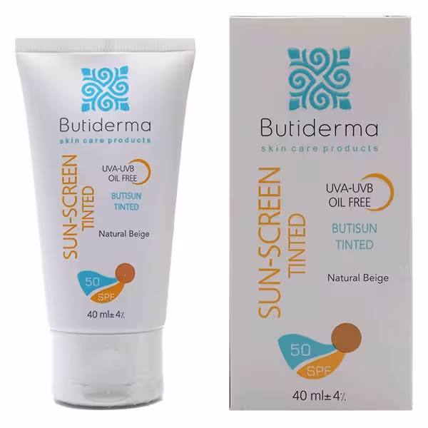 کرم ضد آفتاب فاقد چربی بژطبیعی بیوتی درما 45 میلی لیتر | Beauty Derma colored sunscreen cream natural beige 40 ml