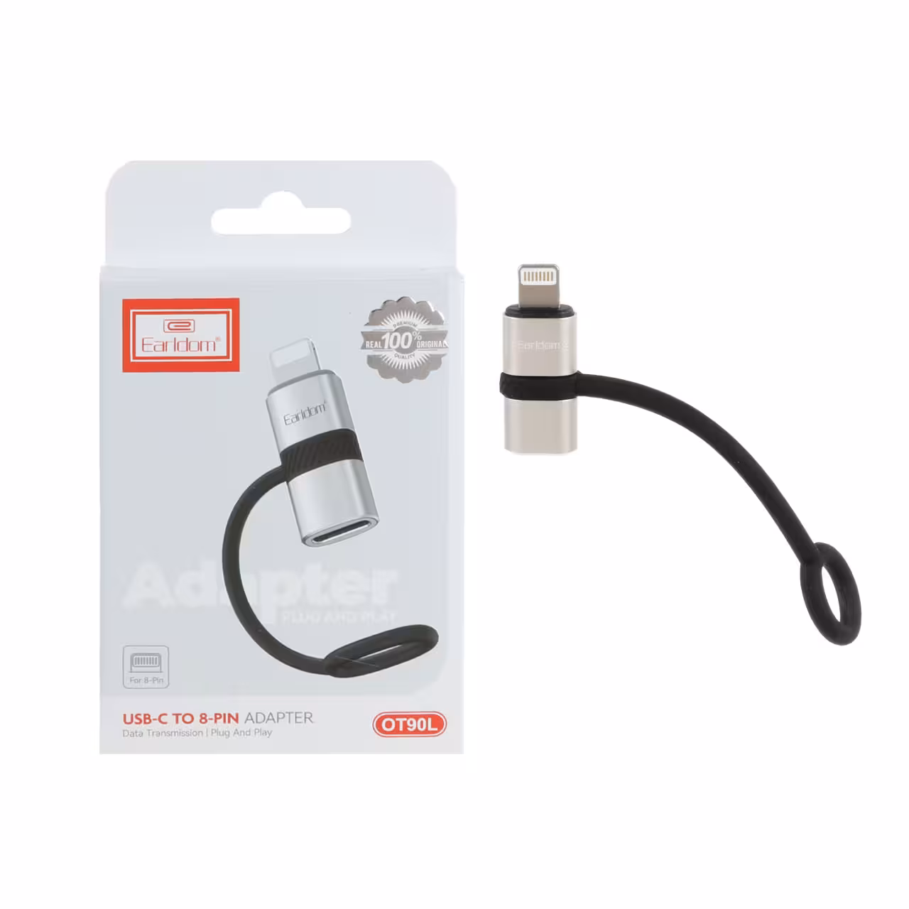 تبدیل Earldom Type-C TO Lightning مدل OT90L - نقره ای