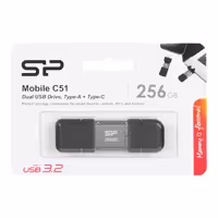 فلش مموری Silicon Power Mobile C51 Dual USB3.2 Type-C Flash Memory-256GB