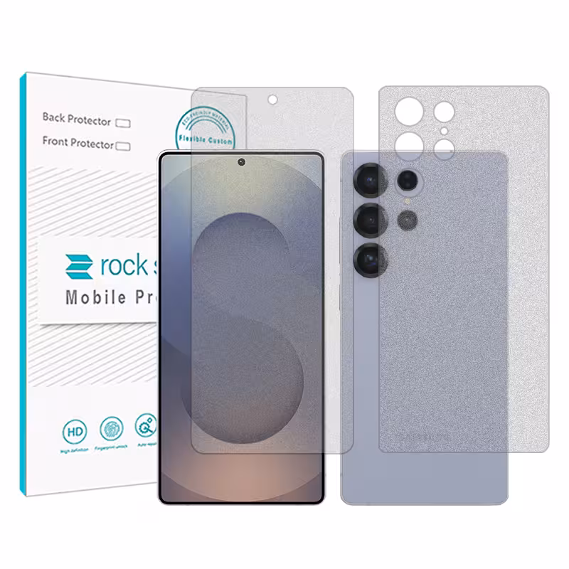 محافظ صفحه نمایش مات راک اسپیس مدل Resistant مناسب برای گوشی موبایل سامسونگ Galaxy S25 Ultra به همراه محافظ پشت گوشی - کالاوما