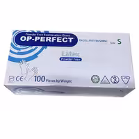 دستکش یکبار مصرف لاتکس بدون پودر OP-PERFECT کارتن 10 عددی