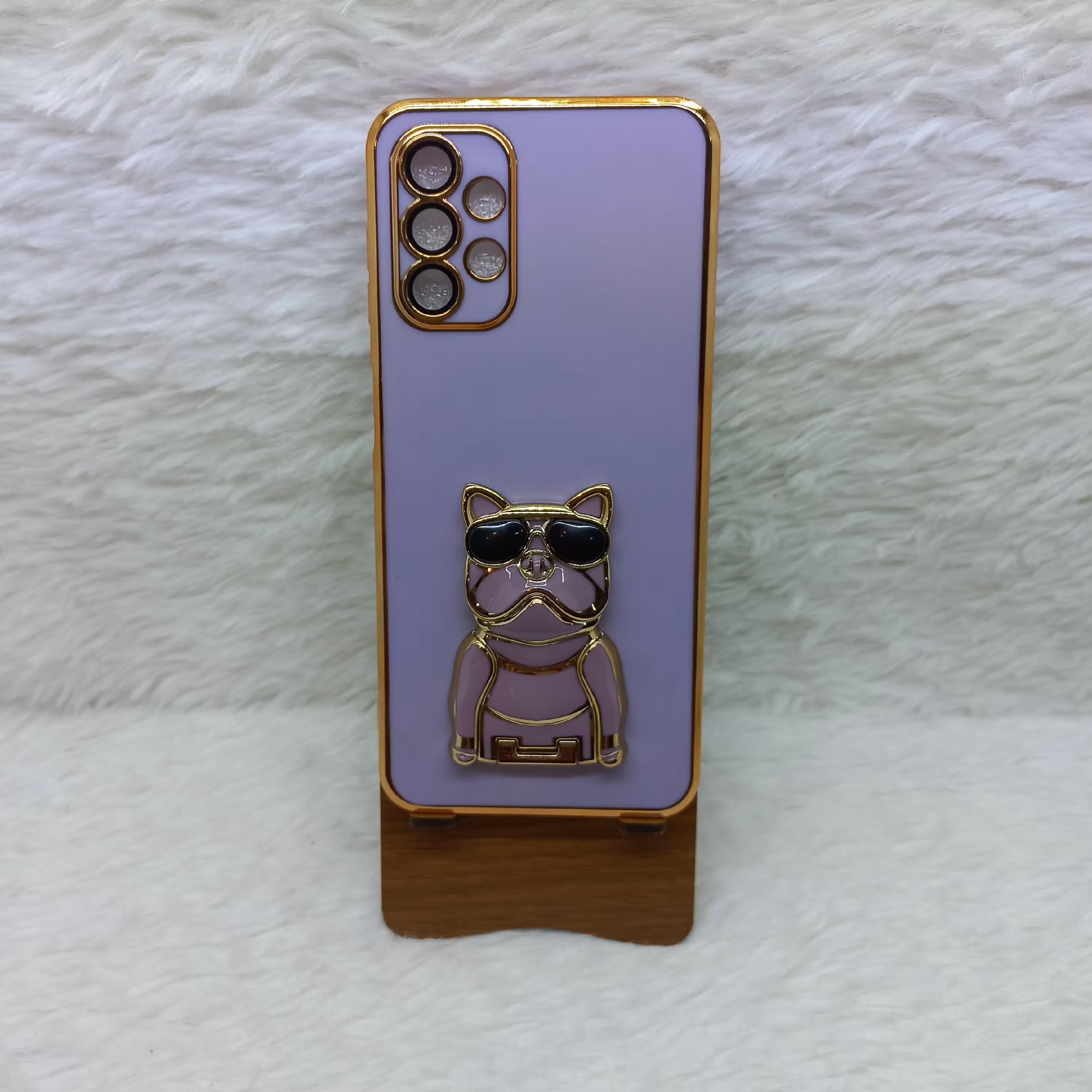 گارد (قاب) گوشی A13 مدل مای کیس استندشو داگی رنگ بنفش مناسب گوشی Samsung A13 4G