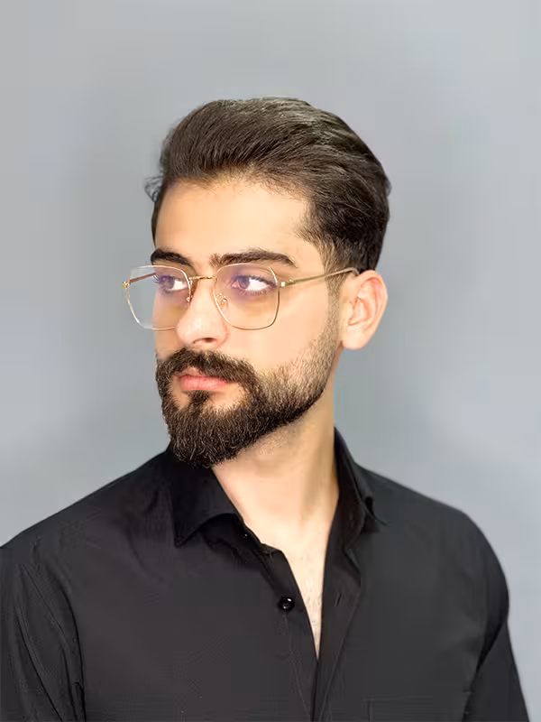 عینک طبی مردانه طلایی مربعی بلوکات برند پلیس اورجینال