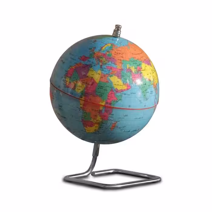 کره جغرافیایی سایز14 پایه هندسی آبی فارسی ایده