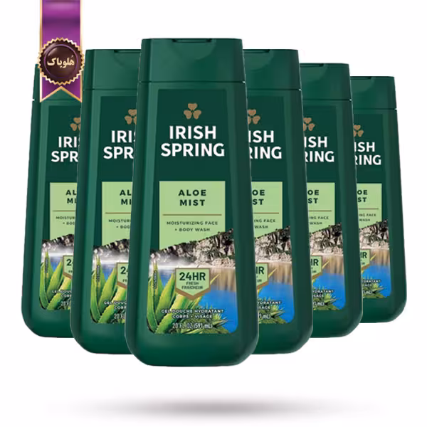 6 عدد شامپو بدن مردانه آیریش اسپرینگ Irish Spring مدل آلوئه ورا Aloe Mist حجم 591 میلی لیتر  (اورجینال)