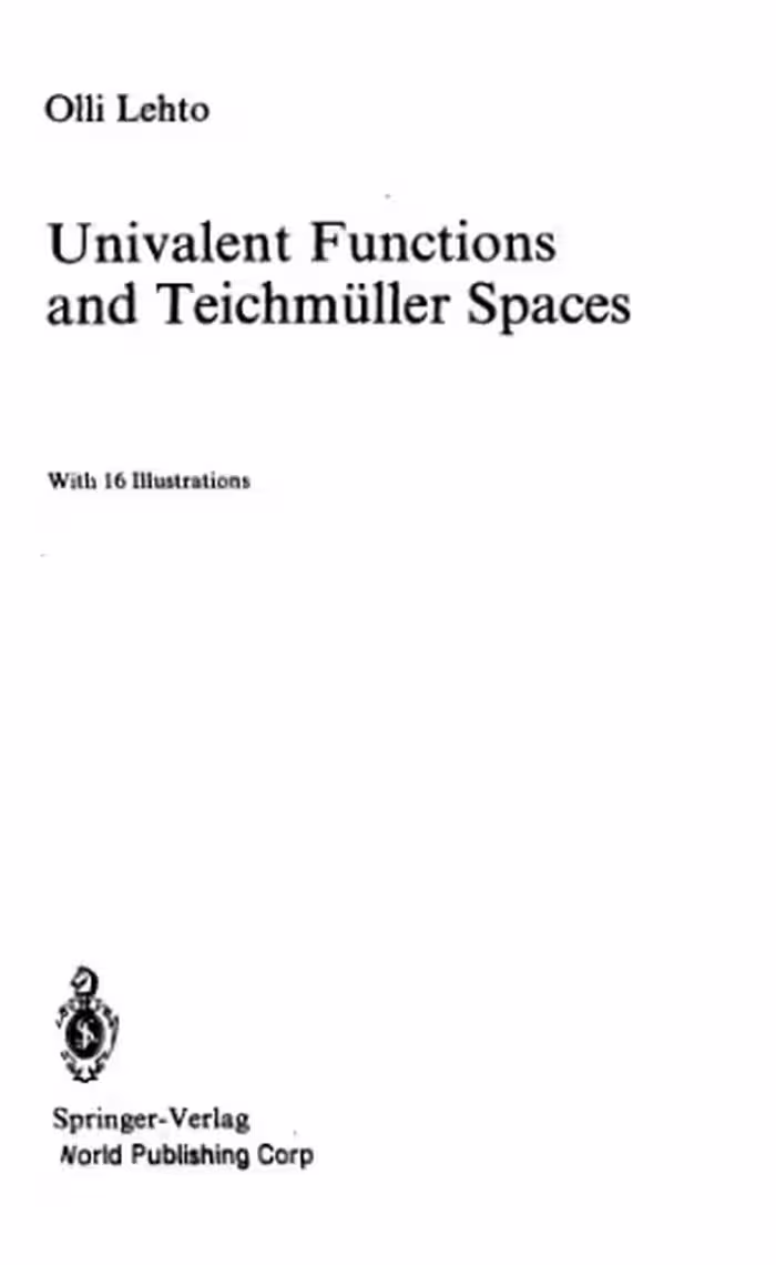 خرید و دانلود نسخه کامل کتاب Univalent functions and Teichmuller spaces