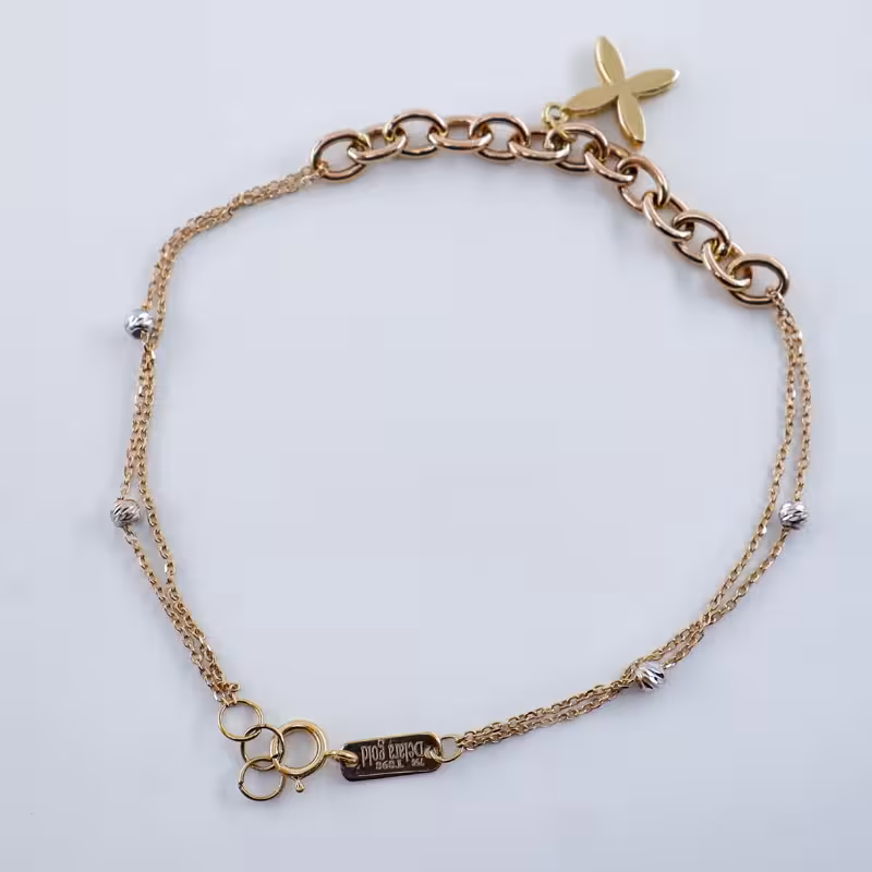 دستبند زنجیری طلا پلاک دار