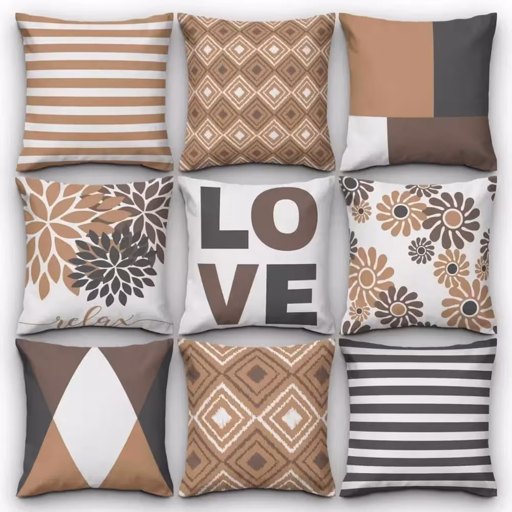 کاور کوسن کد 27 (ست قهوه ای)