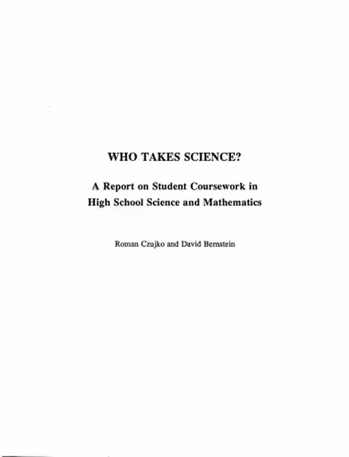 خرید و دانلود نسخه کامل کتاب Who takes science?: A report on student coursework in high school science and mathematics (AIP report)