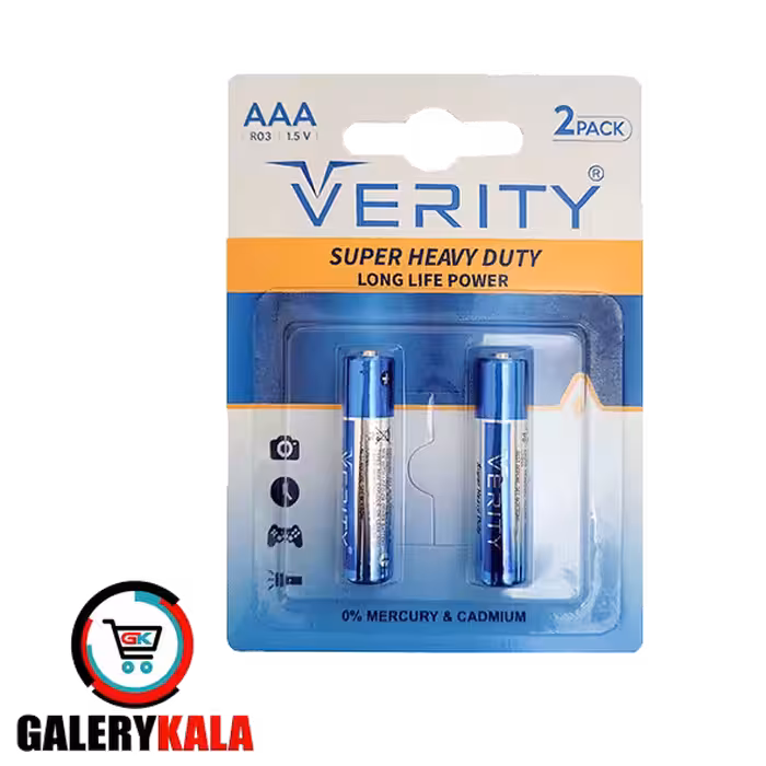 باتری نیم قلمی وریتی مدل Super Heavy R03 بسته دوعددی