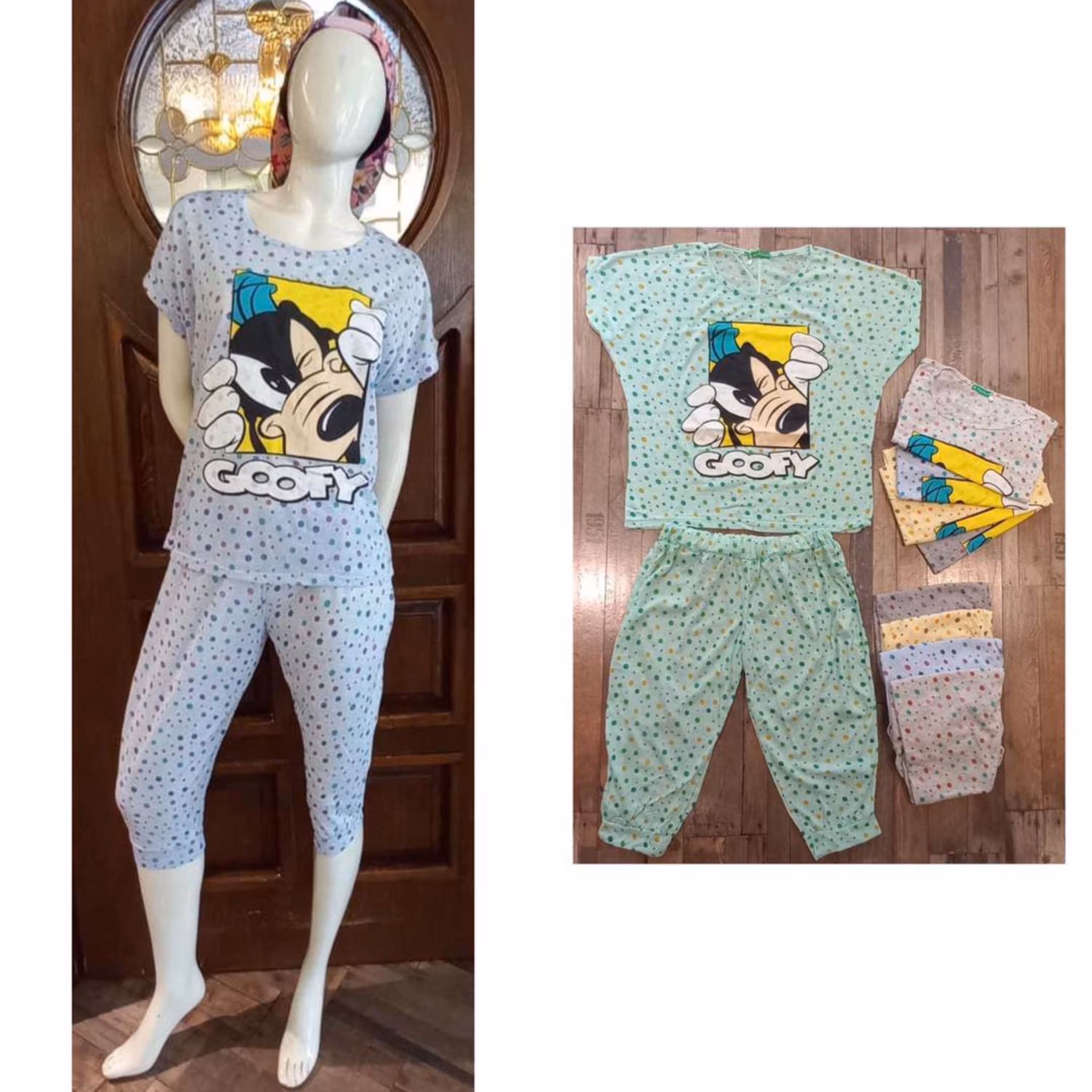 ست تیشرت شلوارک قواره دار گوفی