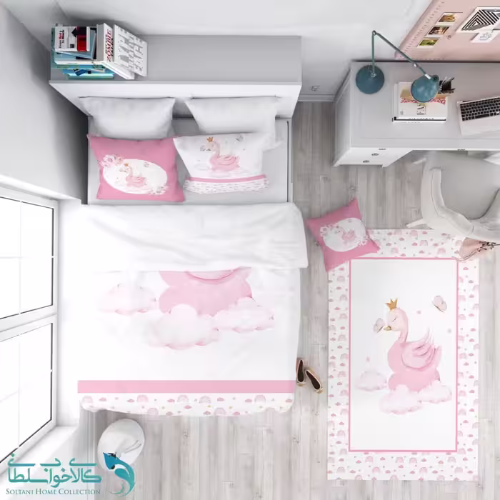 روتختی طرح قو سایز یکنفره کد A2795