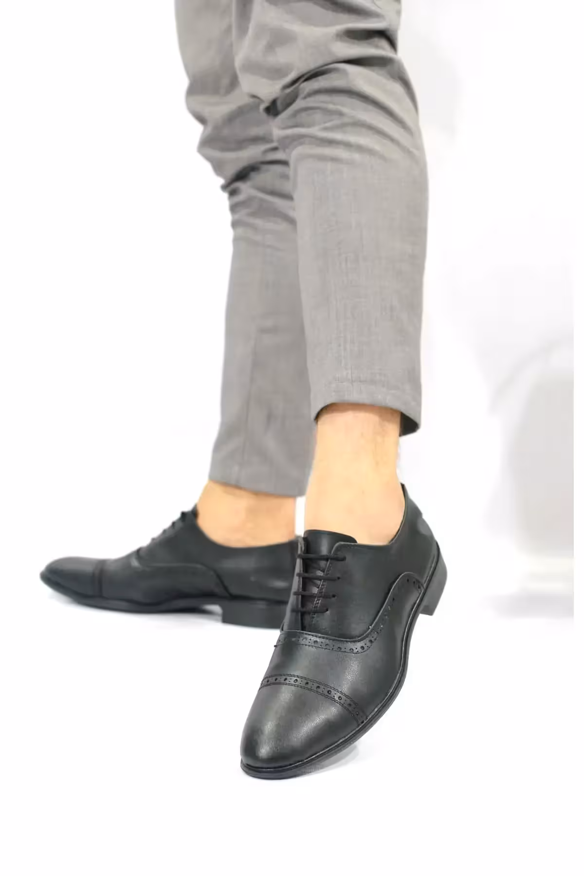 کتانی مردانه مشکی چرم کلاسیک برای دامادی و روزمره 573-2 - 5367