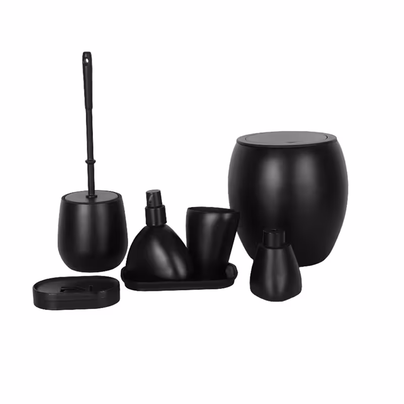 ست سرویس بهداشتی 7 پارچه دلفین مدل FN-714-Black