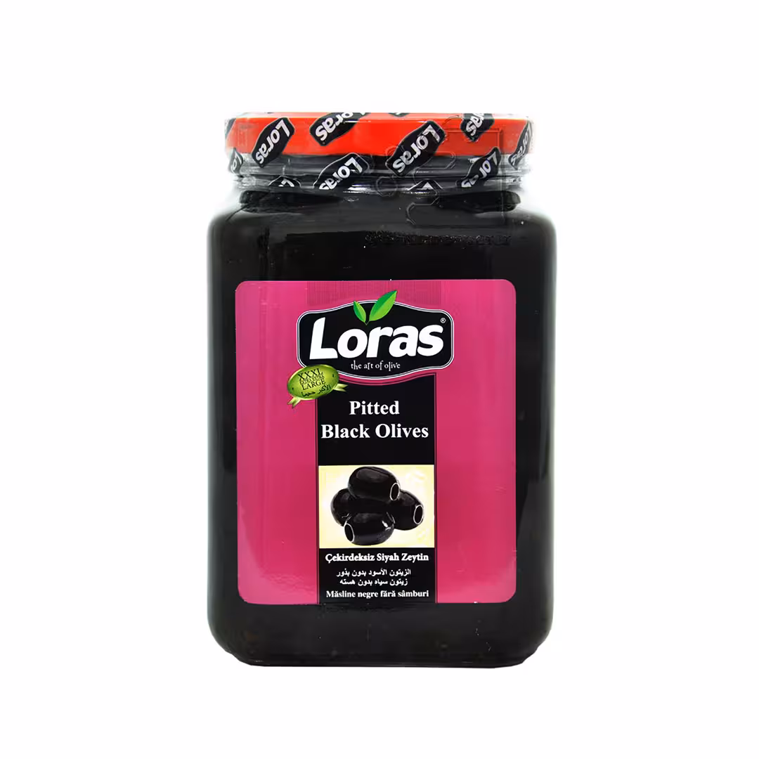 زیتون سیاه لوراس Loras بدون هسته 1500 گرم