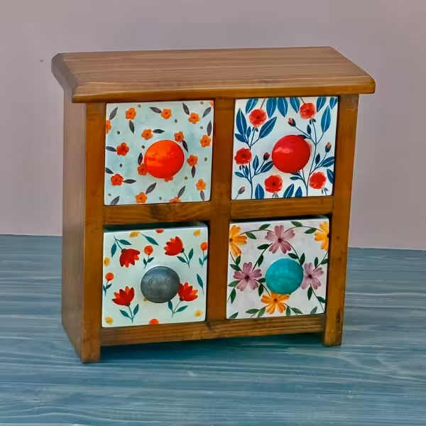 دراور رومیزی با چهار کشو طرح سه