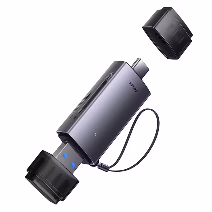 کارت‌خوان بیسوس سری Lite مدل BS-OH069 با قابلیت تبدیل USB و تایپ سی به کارت حافظه SD یا TF
