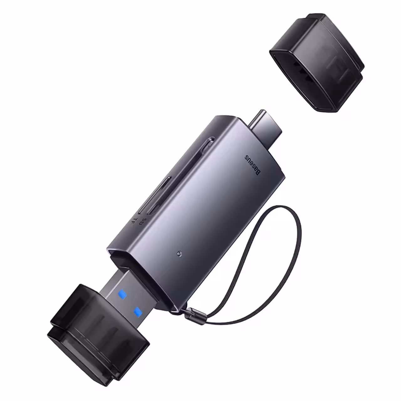 کارت‌خوان بیسوس سری Lite مدل BS-OH069 با قابلیت تبدیل USB و تایپ سی به کارت حافظه SD یا TF