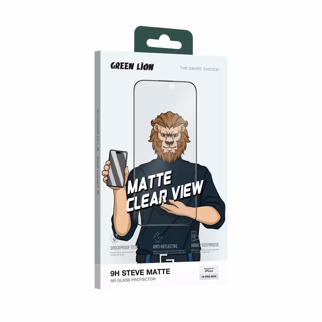 گلس استیو مات شفاف سری 16 گرین Green Lion Steve Matte Clear Glass 16Series