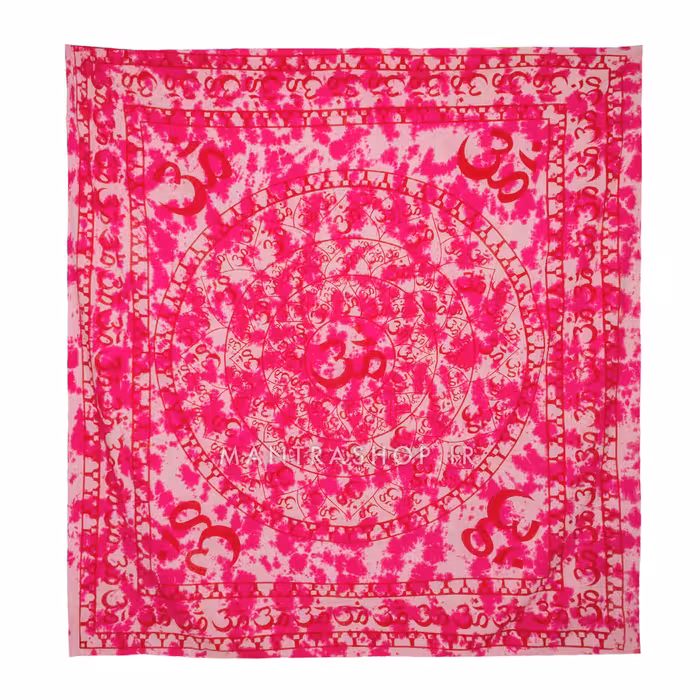 بکدراپ تپستری هندی طرح OM صورتی (روتختی دو نفره) کد 420