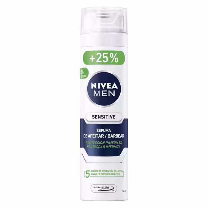 فوم اصلاح آقایان نیوا سنستیو مناسب پوست حساس حجم 250 میل Nivea Men Sensitive Gel Shave – espuma de afeitar / barb