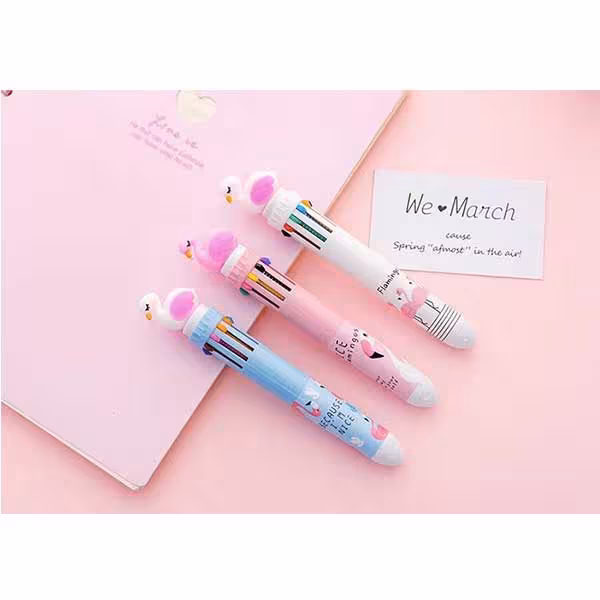 خودکار 10 رنگ قو Flamingo 10 Color Pen