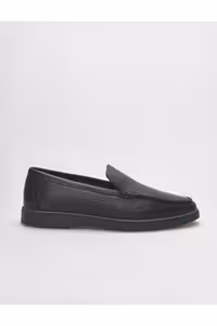 کفش های کژوال مشکی مردانه سیاه چرمی واقعی Loafer Cabani