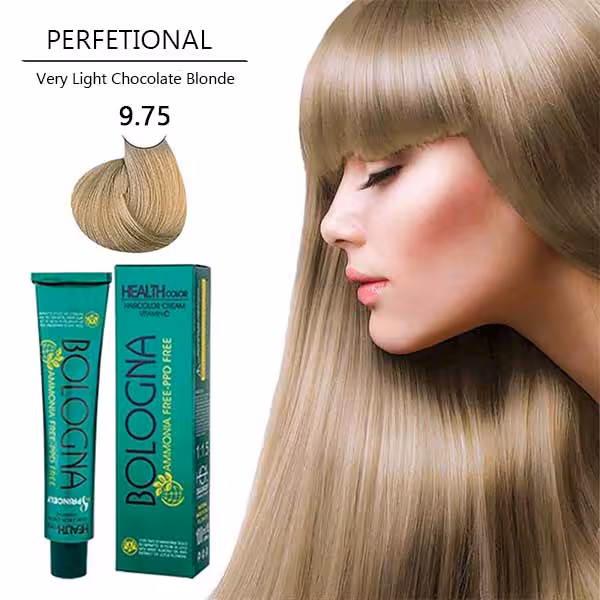 رنگ مو بدون آمونیاک و پی پی دی بلونیا 100 میل Very Light Chocolate Blonde 9.75