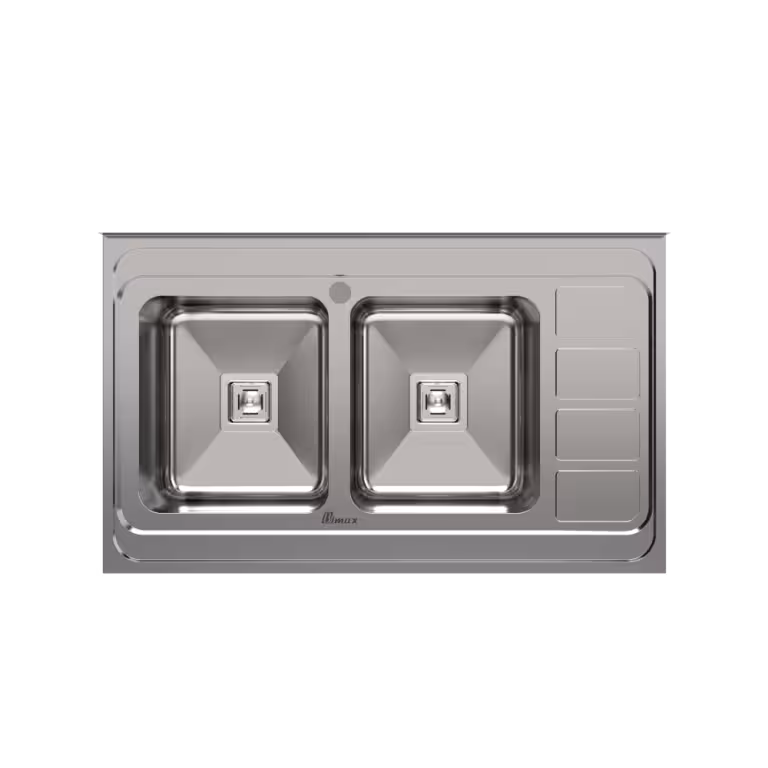 سینک ظرفشویی دو لگن روکار کد BS-939 لگن چپ بیمکث