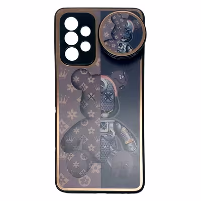 کاور لیمیا مدل فانتزی لنزدار پشت شیشه ای طرح پاندا کد 430 مناسب برای گوشی موبایل سامسونگ Galaxy A32 4G به همراه پاپ سوکت