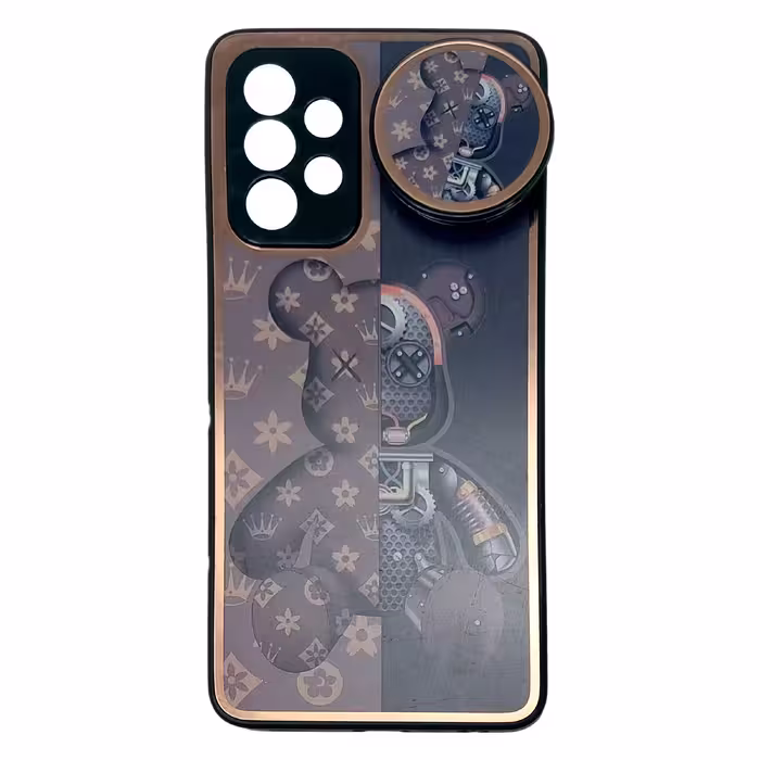 کاور لیمیا مدل فانتزی لنزدار پشت شیشه ای طرح پاندا کد 430 مناسب برای گوشی موبایل سامسونگ Galaxy A32 4G به همراه پاپ سوکت