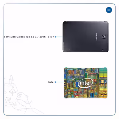 برچسب پوششی ماهوت مدل Intel Brand مناسب برای تبلت سامسونگ Galaxy Tab S2 9.7 2016 T819N