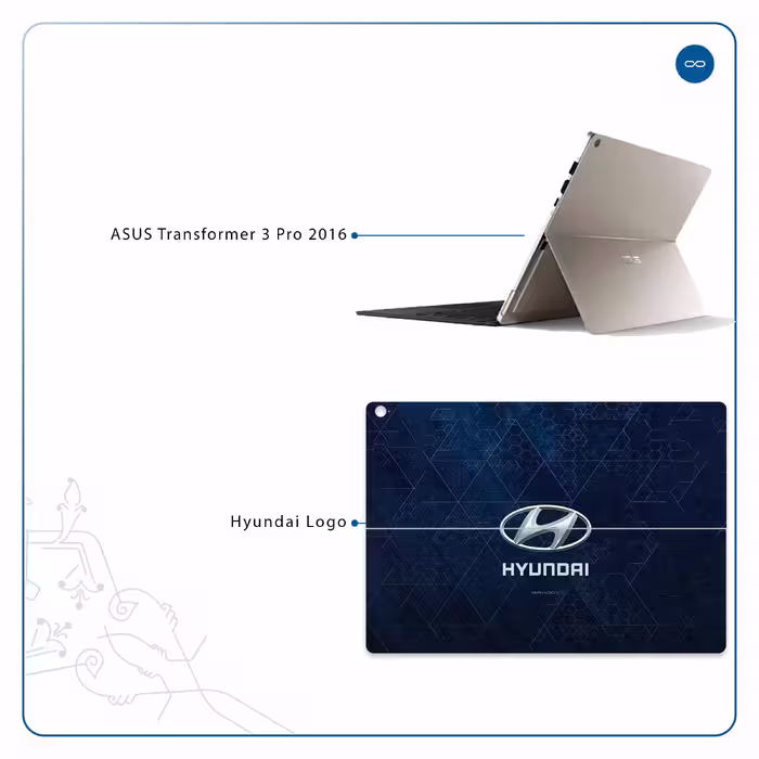 برچسب پوششی ماهوت مدل Hyundai-Logo مناسب برای تبلت ایسوس Transformer 3 Pro 2016