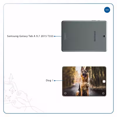 برچسب پوششی ماهوت مدل Dog-1 مناسب برای تبلت سامسونگ Galaxy Tab A 9.7 2015 T555