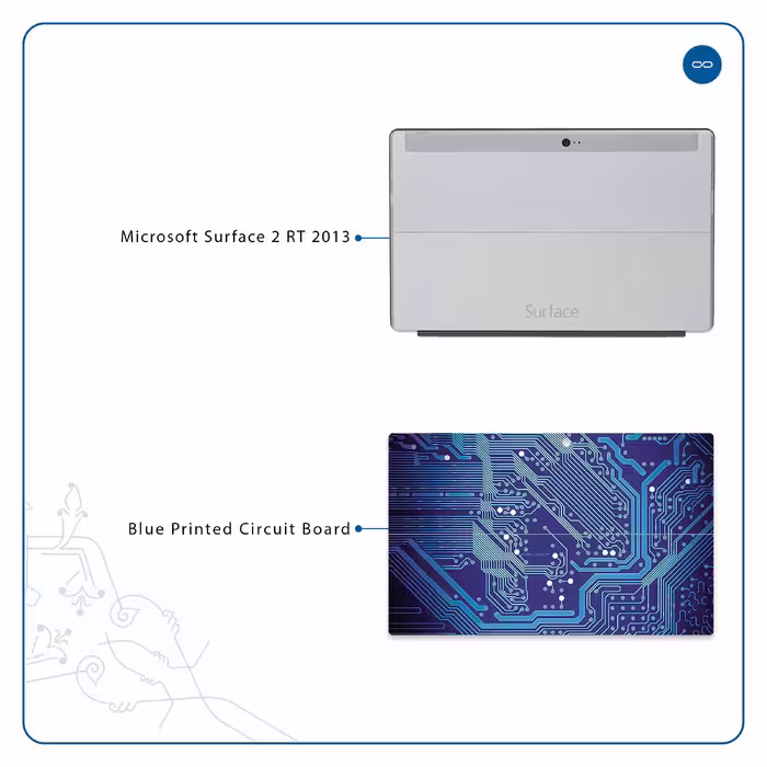برچسب پوششی ماهوت مدل Blue Printed Circuit Board مناسب برای تبلت مایکروسافت Surface 2 RT 2013