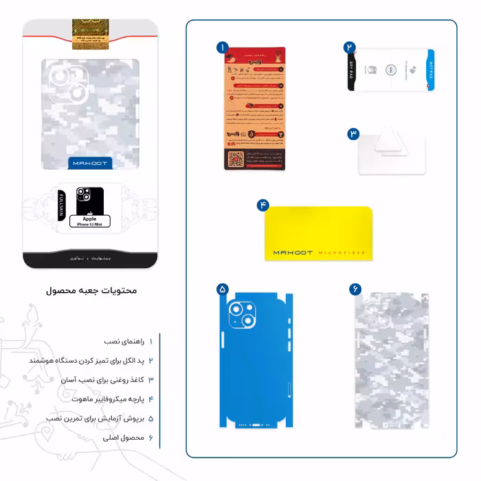 برچسب پوششی ماهوت مدل Army-Snow-Pixel-FullSkin مناسب برای گوشی موبایل اپل iPhone 13 Mini