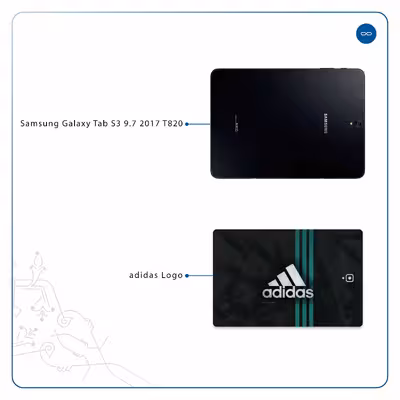 برچسب پوششی ماهوت مدل adidas-Logo مناسب برای تبلت سامسونگ Galaxy Tab S3 9.7 2017 T820