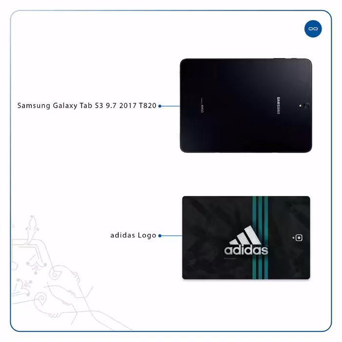 برچسب پوششی ماهوت مدل adidas-Logo مناسب برای تبلت سامسونگ Galaxy Tab S3 9.7 2017 T820